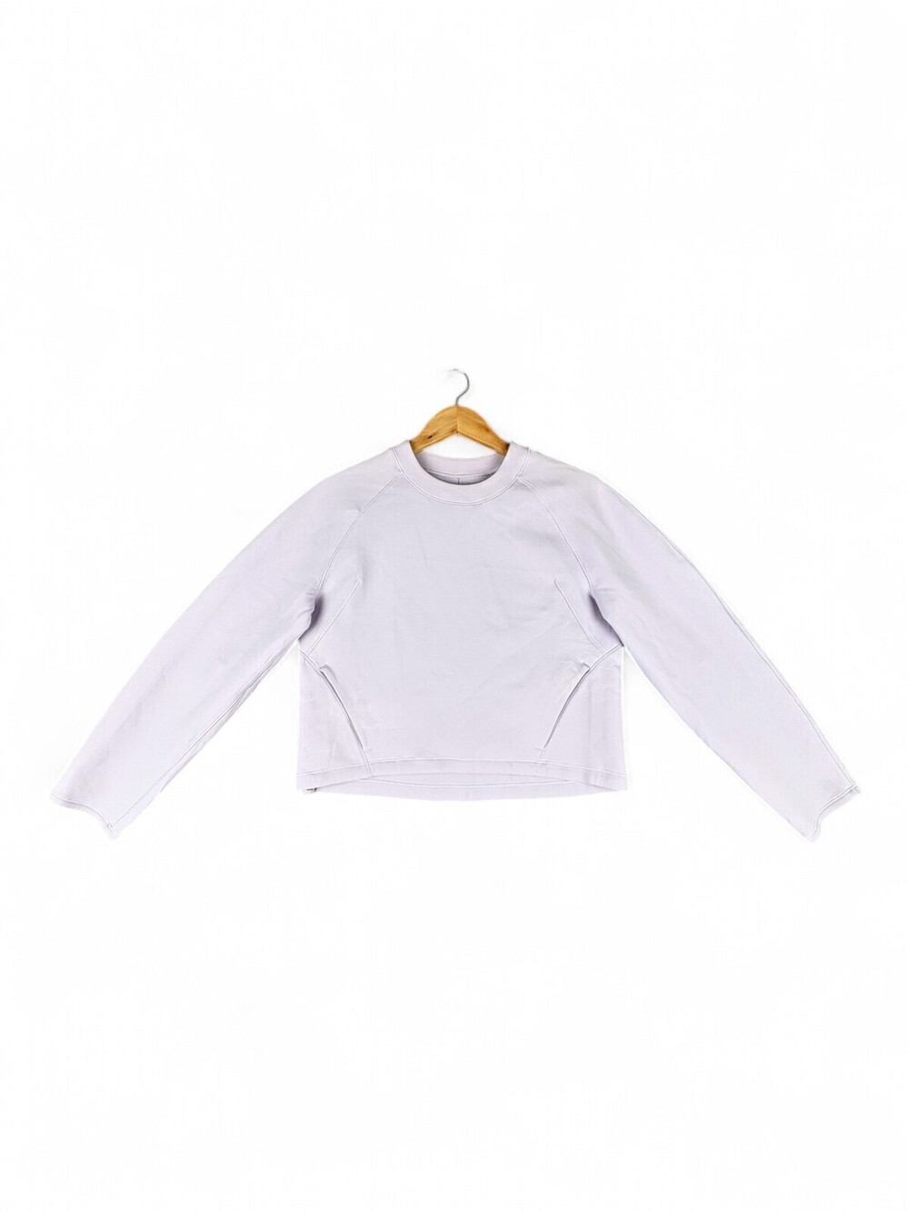 Lululemon Cropped Crew Sweatshirt Purple Lavender Womens Size 4 Raglan Sleeves